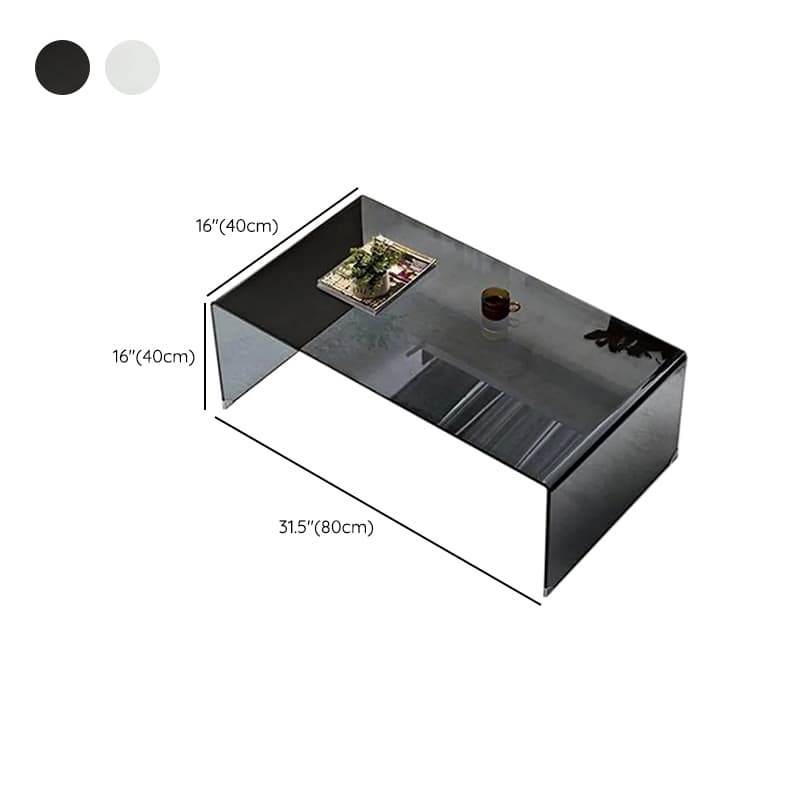 Modernism Oblong Cocktail Table in Glass with Sled Base for Living Room - image 20