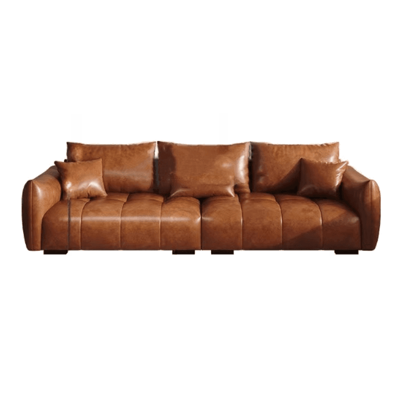 Contemporary Cocoa Standard Sofa Stain Resistant Solid Color with 2 Pillows for 5-seater/Seats 4/3-seater - image 5