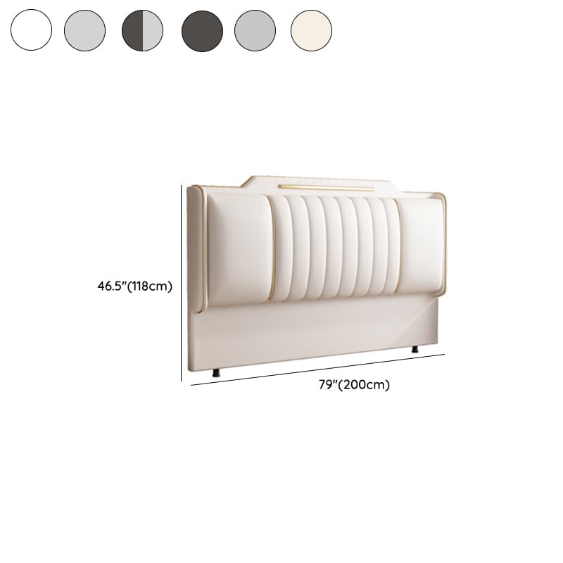 Modern Simple Style Panel Headboard in Natural Wood with No Distressing, Stepped Shape for California King/King/Queen Bed, Sponge Upholstery Fill, Standard Height - image 14