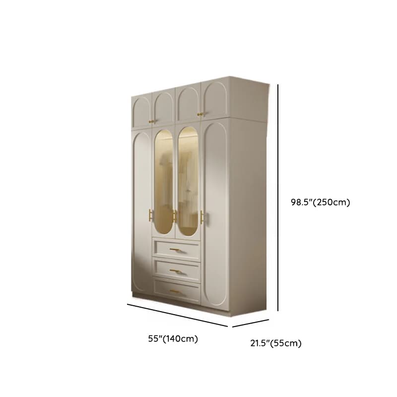 Chalk Simple Lumber Independent Wardrobe Closet with Soft Close Drawer, Interior Shelves, and Clothing Rod - image 9