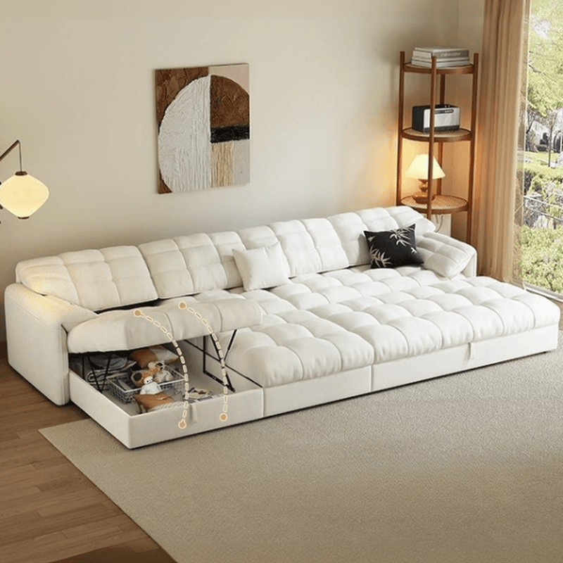 L-Shape/Straight White Sofa/Sofa Recliner with Under-seat Storage and Left/Horizontal Orientation - image 3