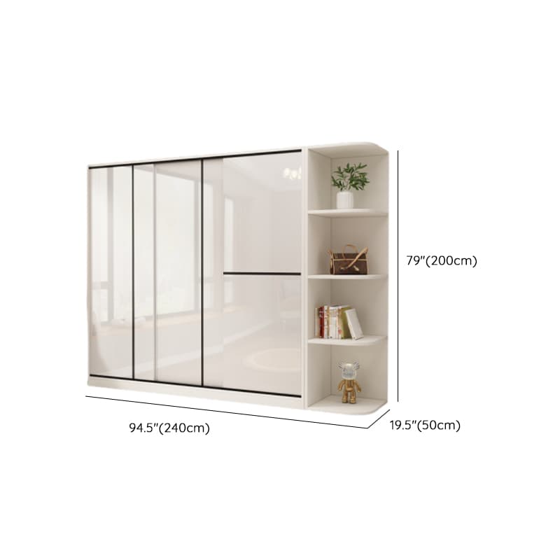 Chalk Modern Timber Self-supporting Wardrobe with Soft Close Door and Clothing Rod, Slipping Mechanism - image 30