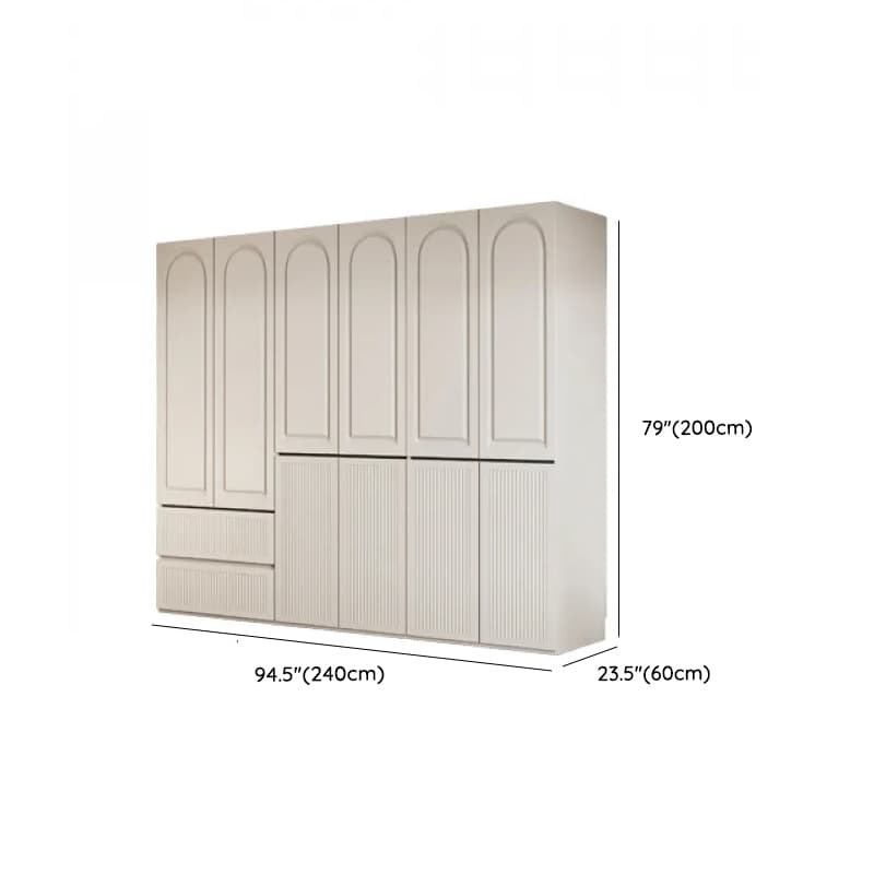 White Minimalist Manufactured Wood Independent Wardrobe Closet with Soft Close Drawer, Soft Close Door, and Interior Shelves - image 19