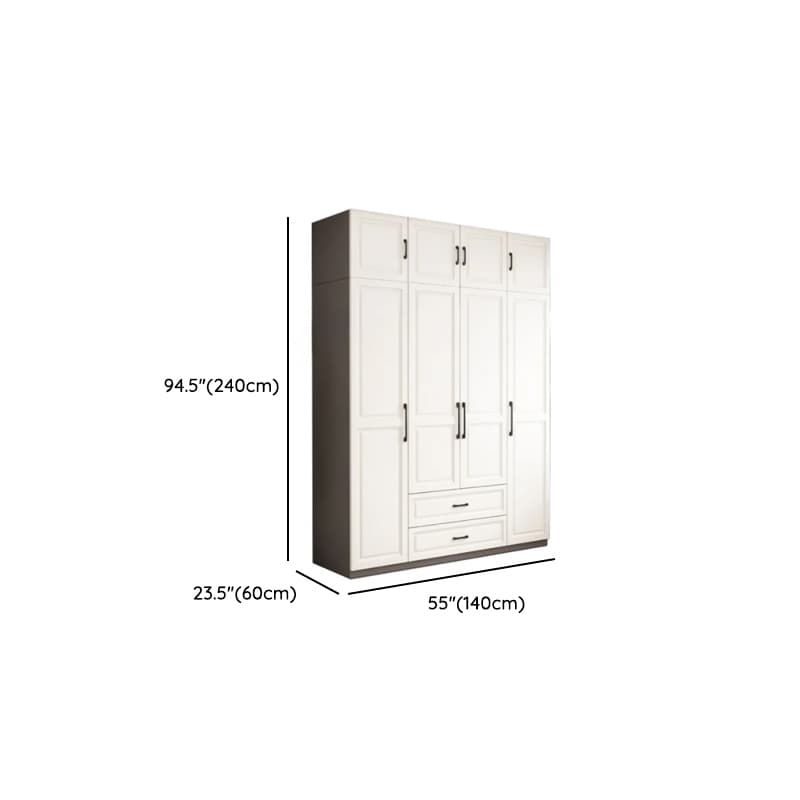 Chalk Minimalist Manufactured Wood Cabinet Armoire with 2-Drawer, Soft Close Door, Interior Shelves, and Clothing Rod - image 13
