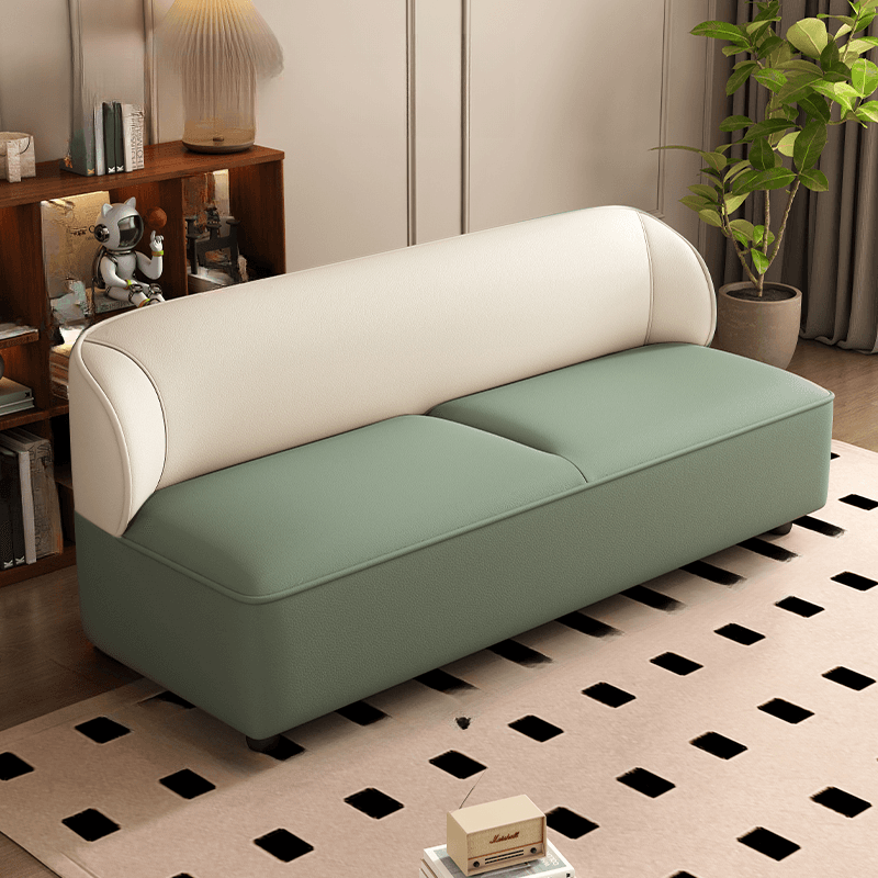 Contemporary Modern Solid Color Scratch-durable Loveseat in PU Leather, 2-Seater with 1 Pillow - image 4
