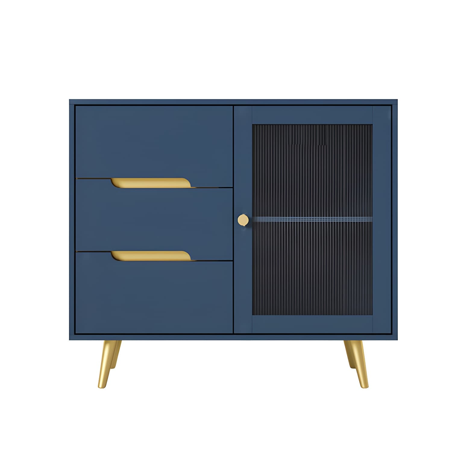 3-Drawer Engineered Wood Sideboard Modern Glass Doors Cabinets Credenza for Living Room - image 10