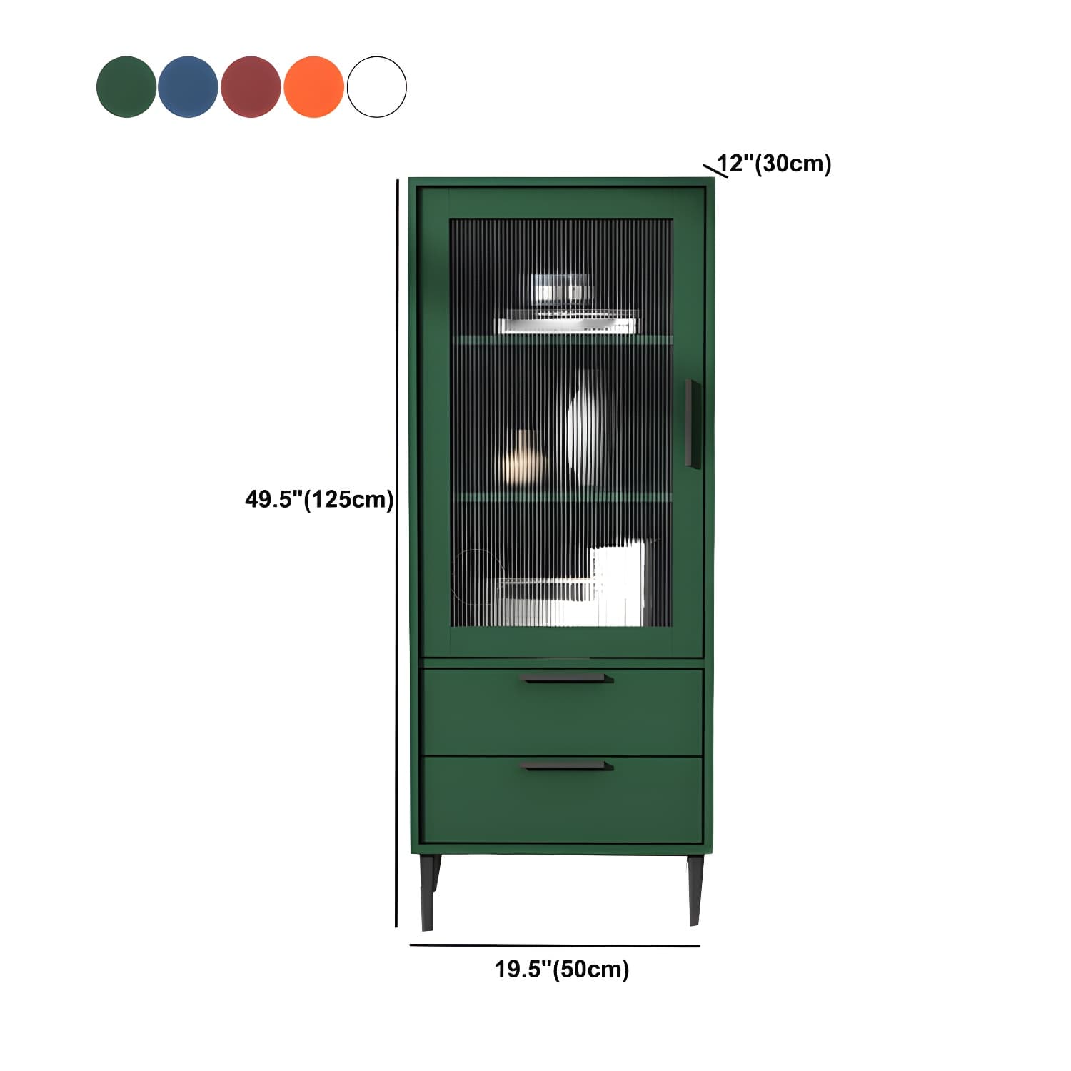 Contemporary Wooden Accent Cabinet with Glass Door and 2 Drawers - image 15