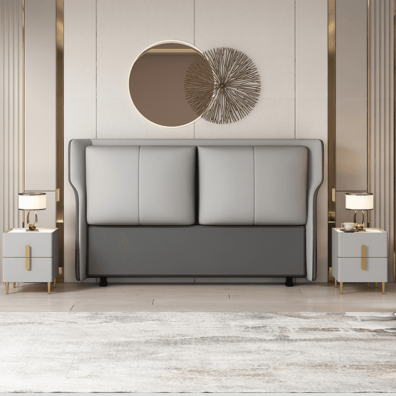 Standard（36-55“） Free-standing Standard Full(54"W x 75"L)/Twin(38"W x 75"L) No Distressing Rectangular Wingback Headboard with Sponge Filing and Wood/ Upholstery Frame - image 7