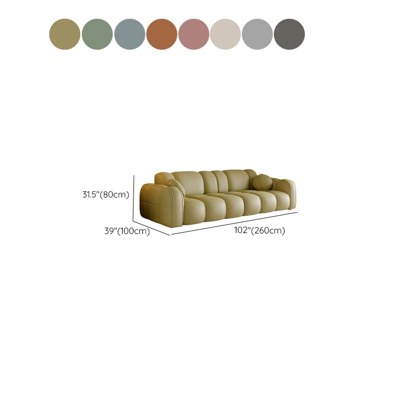 Contemporary Modern Solid Color Water Resistant Standard Sofa in White/Olive Green/Sepia, 4-seater/for 3 with 2 Pillows - image 18