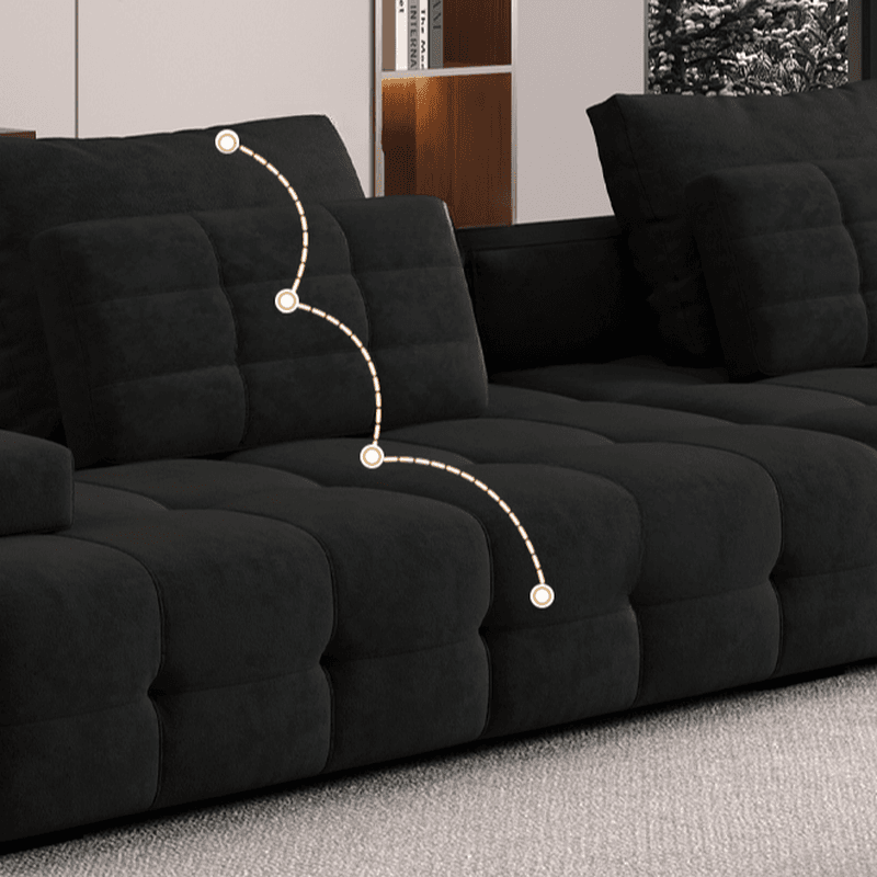 Cotton Midnight Black Standard/Single Sofa with Armrest and 4/3/1 Pillows - image 7