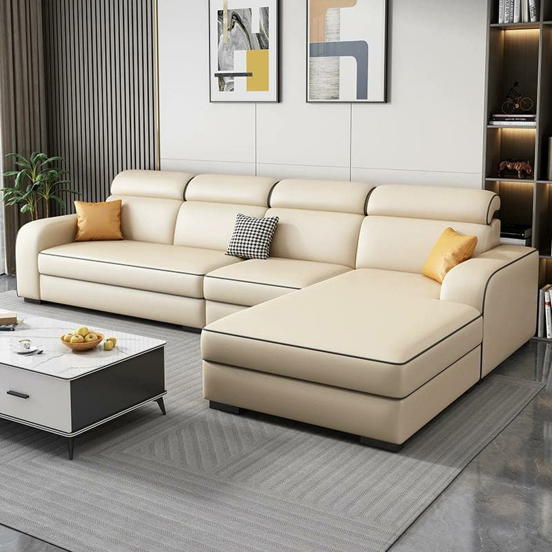Contemporary Sectional Sofa with Adjustable Pillow and Scratch Resistant Upholstery