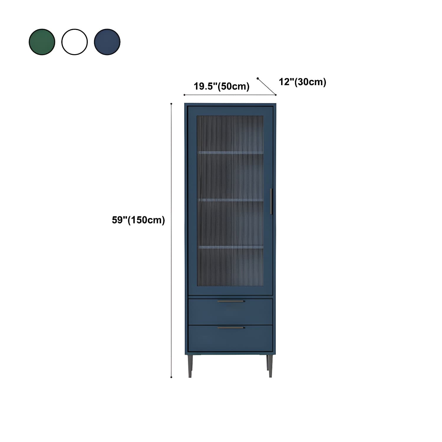 Wooden Accent Cabinet with Glass Door and 2 - Drawer 11.81" Wide Side Cabinet - image 16