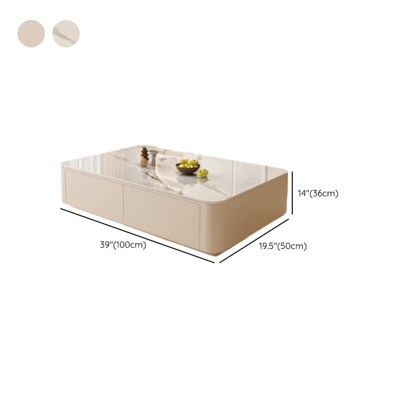 Contemporary Stone Parallelogram Accent Table with 4 Drawers/2 Drawers for Living Room - image 9