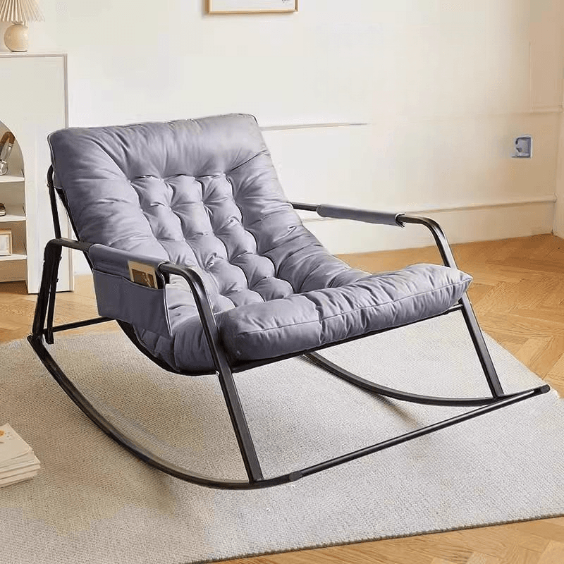 Art Deco Upholstered Rocking Armchair for 2 with Track Arm and Dirt Resistant Features - image 3