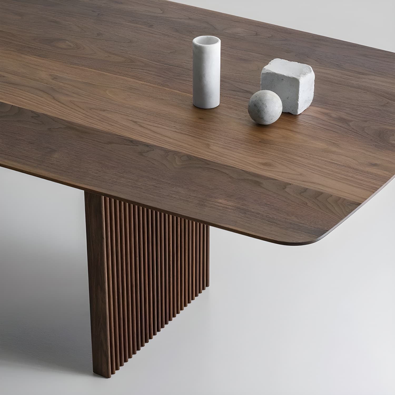 Modern Rectangle Dining Site Table Solid Wood Double Pedestal Kitchen Dining Table - image 9