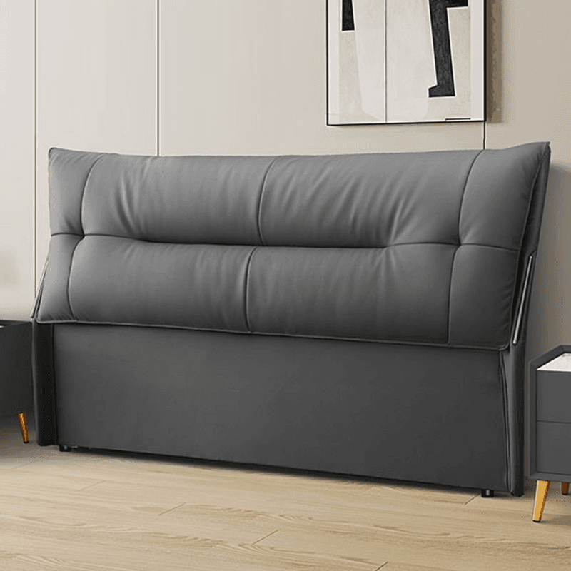 Simplistic Style Panel Headboard with No Distressing, Piled Tufted Rectangular Shape for King/Queen/Full Bed, Cotton Upholstery Fill, Standard Height