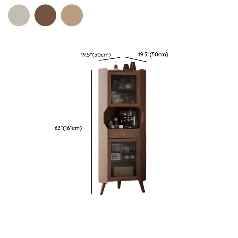 Accent Cabinet with 1 Drawer, 2 Cabinets, Glazed Door, Adjustable Shelf, Cabinet Knobs, Sepia/Wood Color Top, and Stain Resistant Finish - image 10