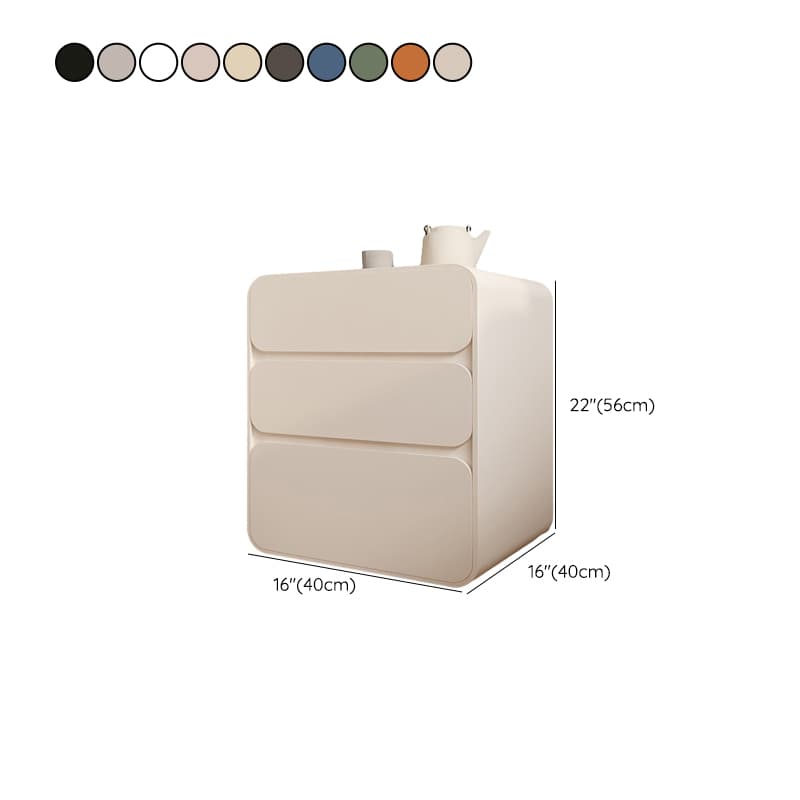 Organic Modern Coffee Pu Leather Nightstand With Drawer Organization, 1 Piece - image 21