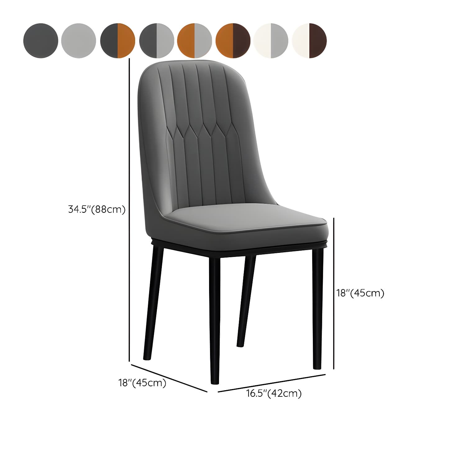 Modern Dining Room Armless Parsons Faux Leather Dining Side Chair - image 24