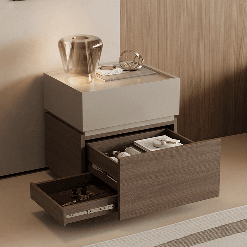 Organic Modern Nightstand With Drawer Organization and 3 Drawers in Real Wood - image 8