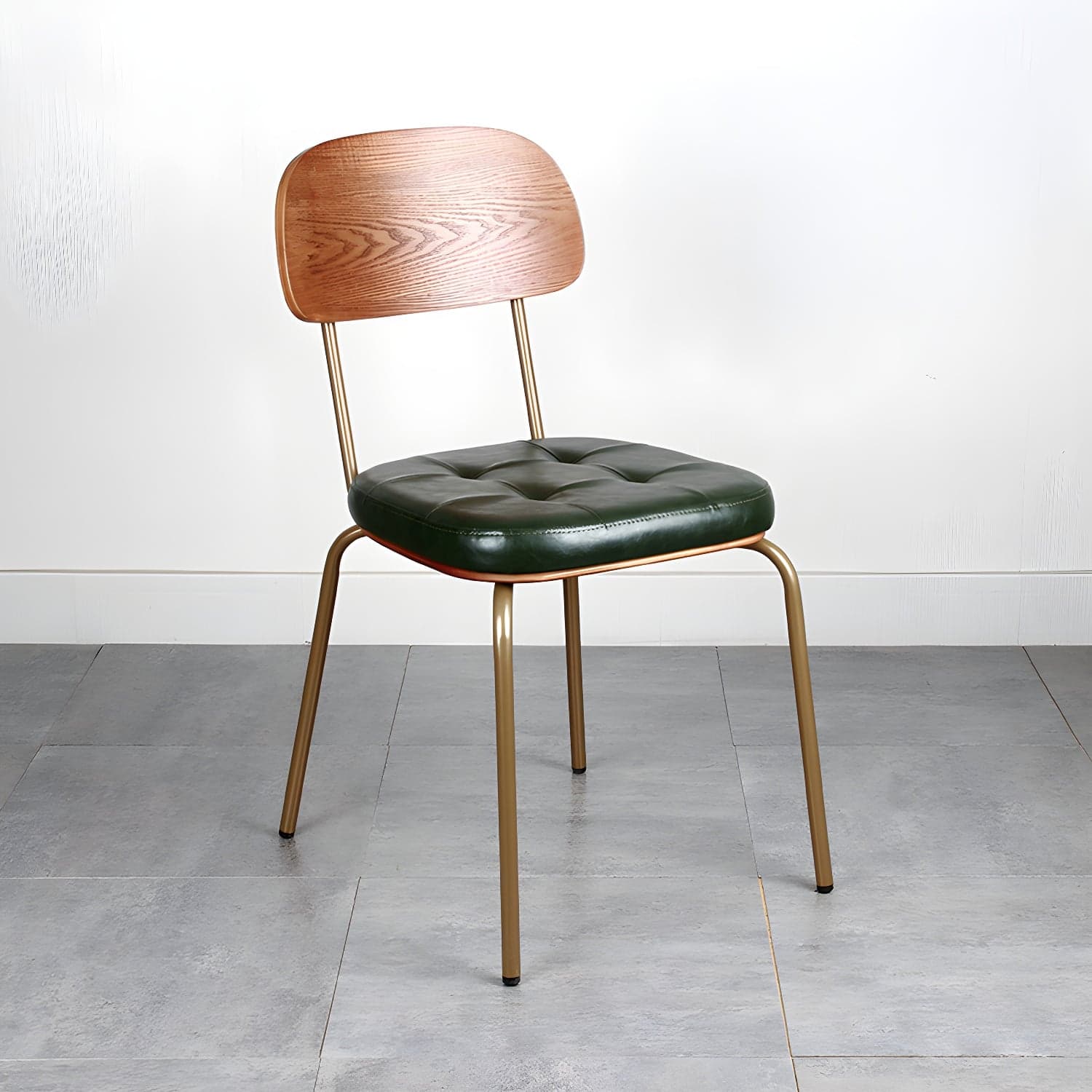 Industrial Style Leather Dining Side Chair Dining Room Open Back Side Chair Set - image 4