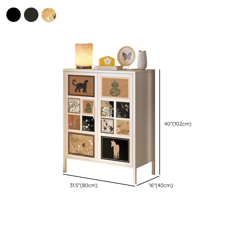 Damp-proof, Scratch-immune Steel Accent Cabinet with Adjustable Shelf, Grip Bars in Midnight Black/Chalk, Stain Resistant - image 13