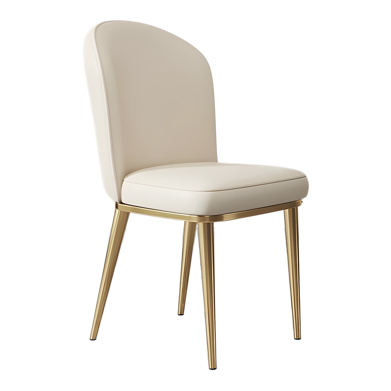 Gold Leg Glam Side Chair with Low Back and Upholstered Faux Leather in Polyurethane Material - image 19