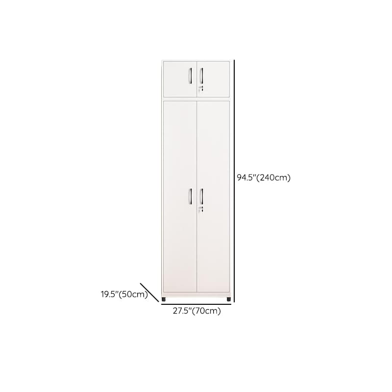 White Modish Steel Independent Armoire Cabinet with Adaptable Shelf, Soft Close Door, and Clothing Rod - image 18