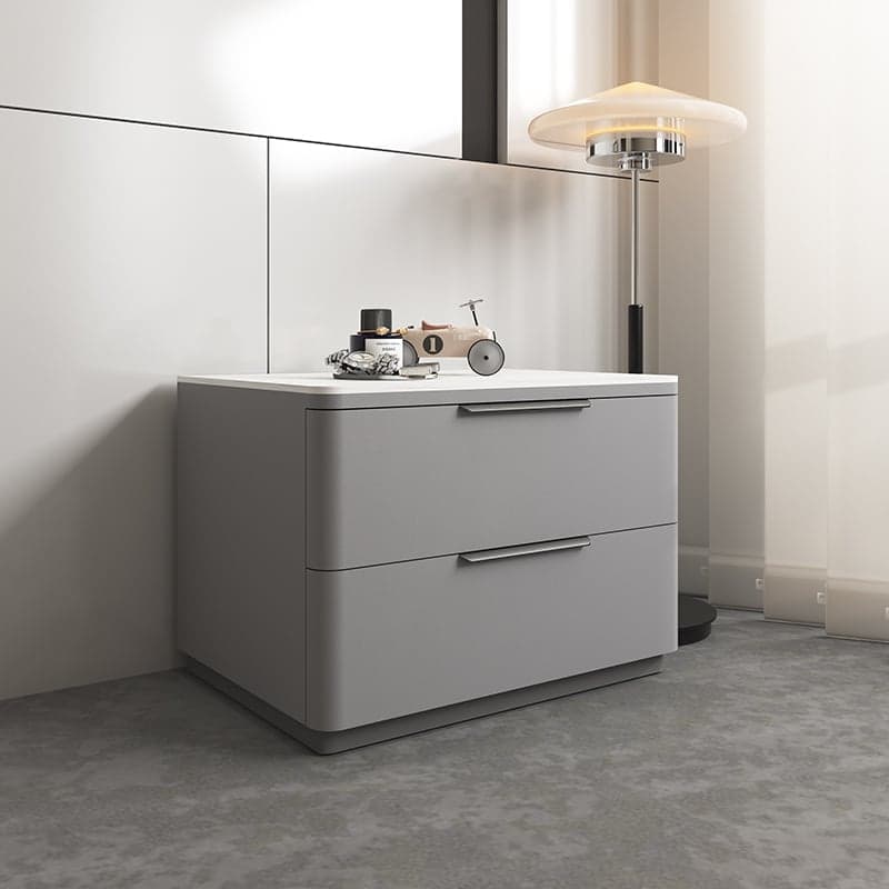 Modish 2 Tiers Stone Drawer Storage Bedside Table - image 8