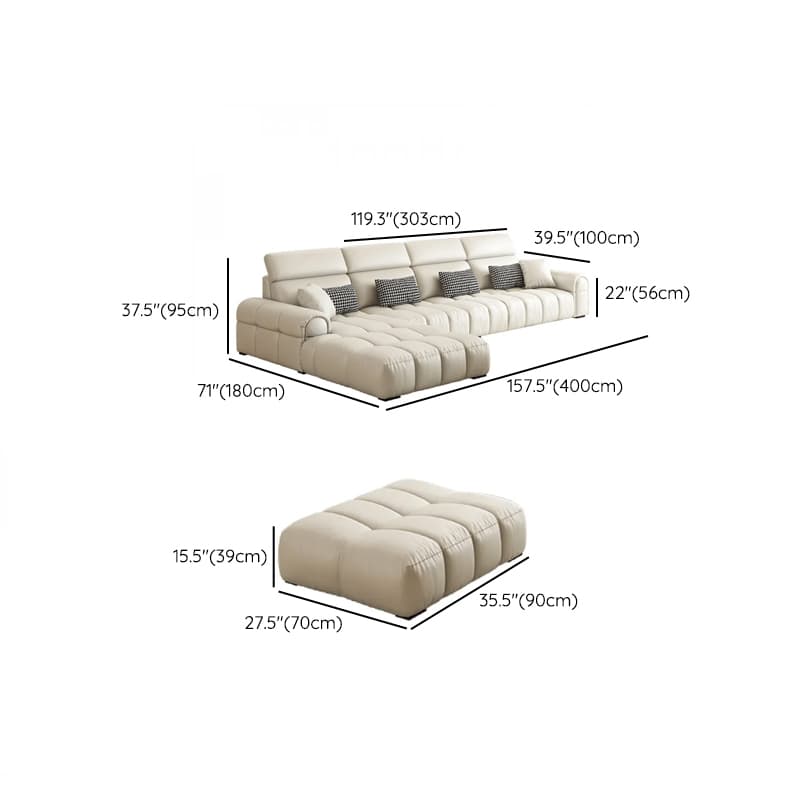 L-Shape/Straight Reversible/Horizontal Concealed Support Sofa Recliner/Sofa with Round Arm & Pine Frame - image 21