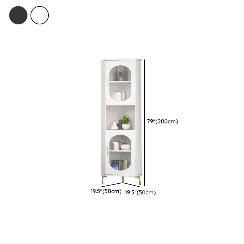 Corner Glam Accent Cabinet with Metal Base and Glass Doors, 4 Interior Shelves, and 1 Exterior Shelf - image 15