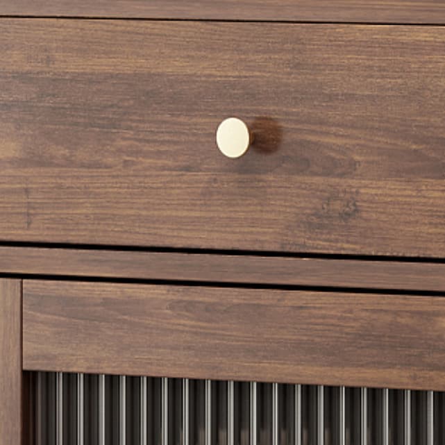 Contemporary Wood Buffet with Glass Doors and 3 Storage Drawers - image 8