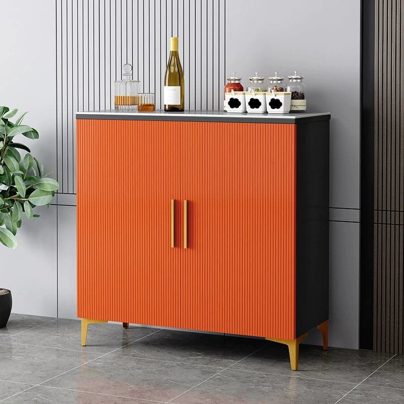 Wood Sideboard/Credenza 35 Inches Wide Glam Style, No Drawers, 2-Door Cabinet - image 5