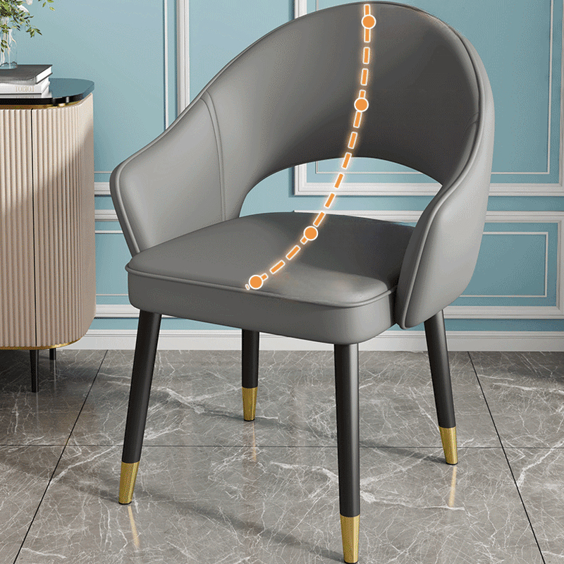 Modish Arm Chair with Ventilated Back, Padded Upholstery, Arms, and Steel Legs - image 15