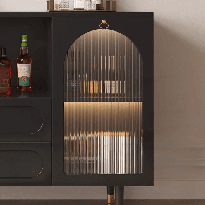 Glamorous Engineered Wood Buffet Table with 2 Drawers, Glass-panel Door and Adaptable Shelf - image 9