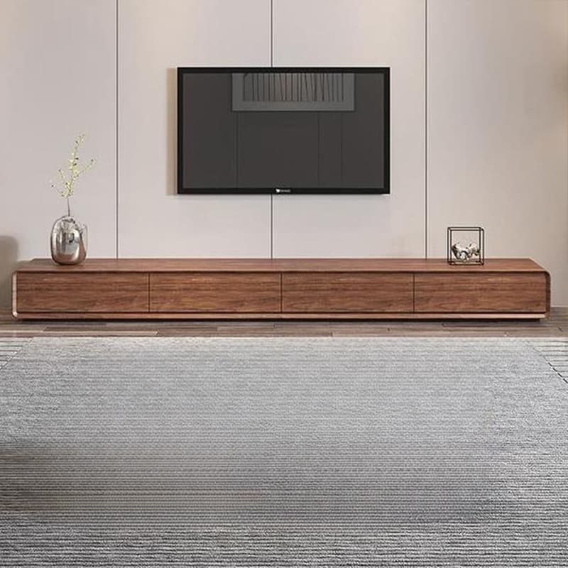 Contemporary Oblong Wood TV Stand Console with Storage Drawers - image 10