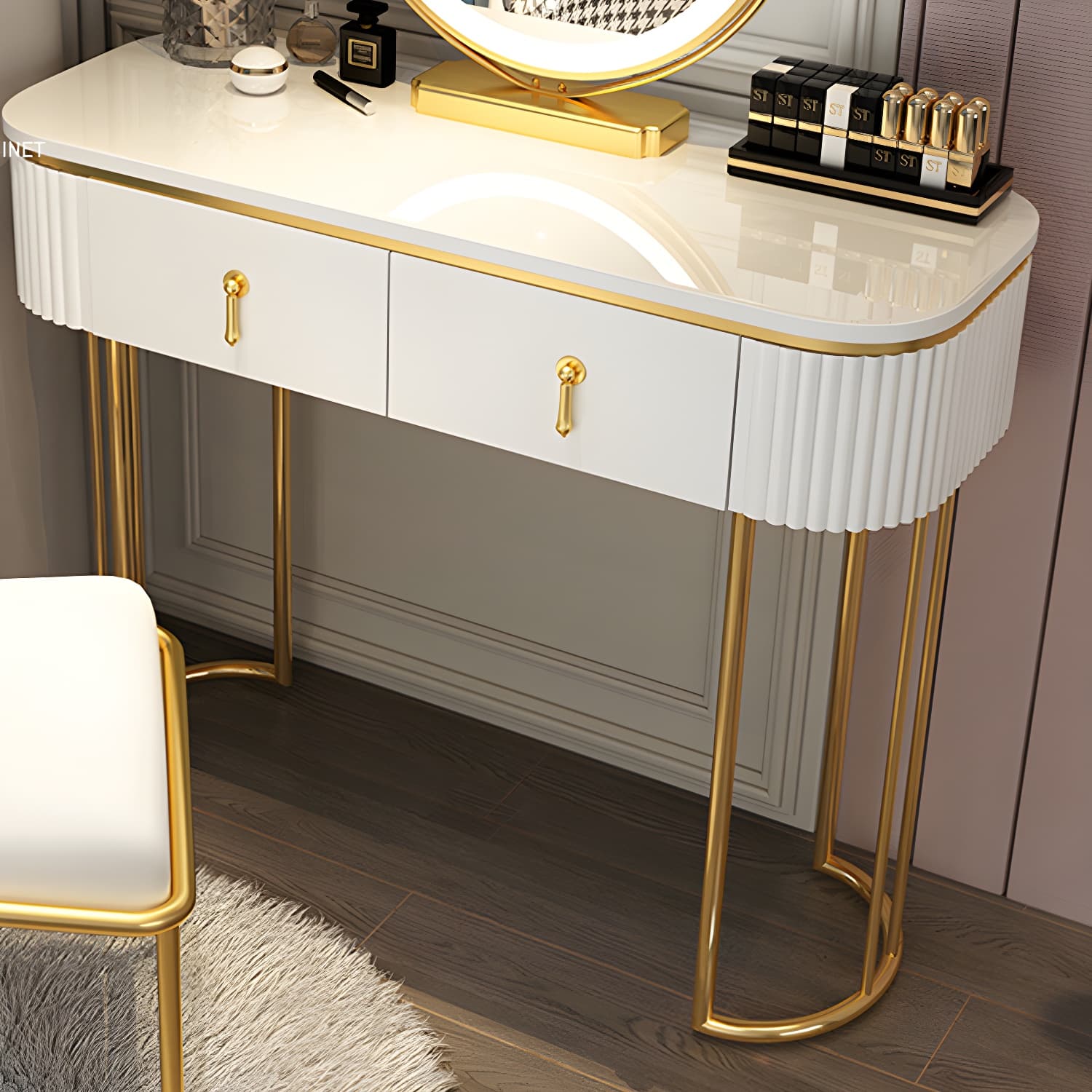 Glam Bedroom Vanity Dressing Table Wood Vanity Dressing Table Set - image 8