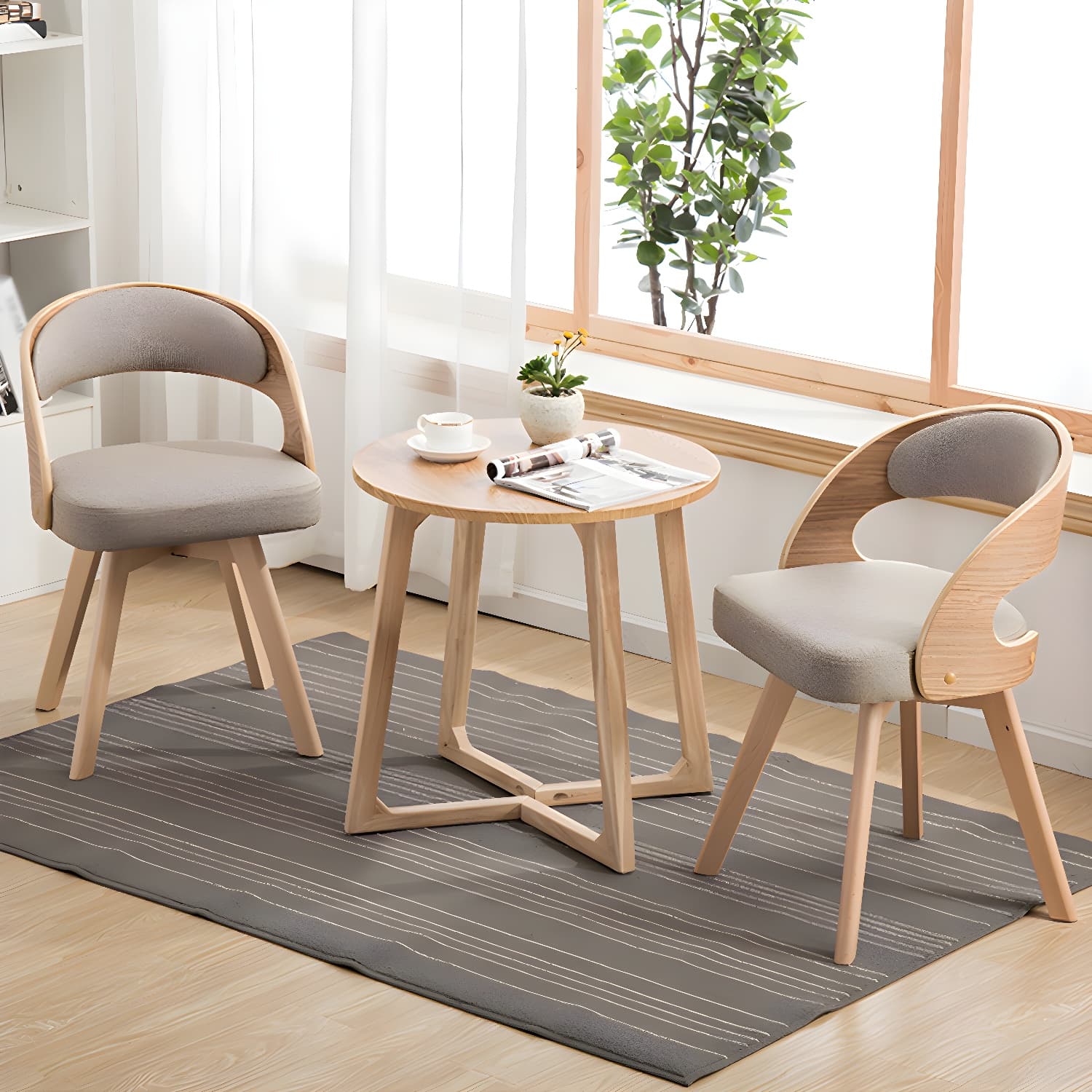 Contemporary Swivel Side Dining Room Chair Open Back Chair for Home Use - image 8