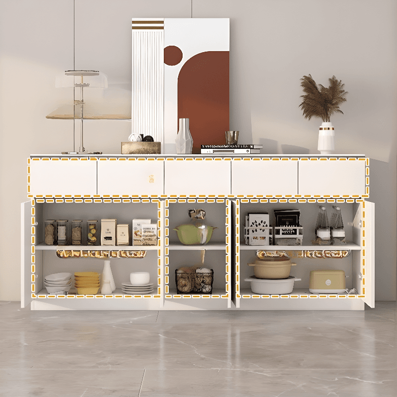 Four Internal Shelves/Two Internal Shelves & 4 Doors/5 Doors & 2 Drawers/5 Drawers Standard Sintered Stone Sideboard with Compartment - image 5