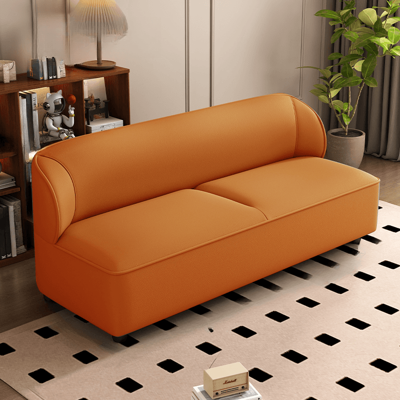 Contemporary Modern Solid Color Scratch-durable Loveseat in PU Leather, 2-Seater with 1 Pillow - image 10