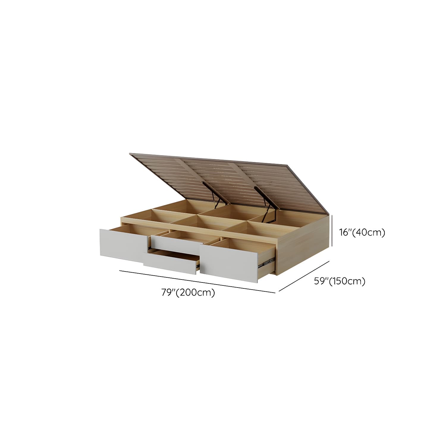 Modern Style Natural Solid Colored Bed with Light Wood Drawers Ideal For Stylish Storage Needs - image 22