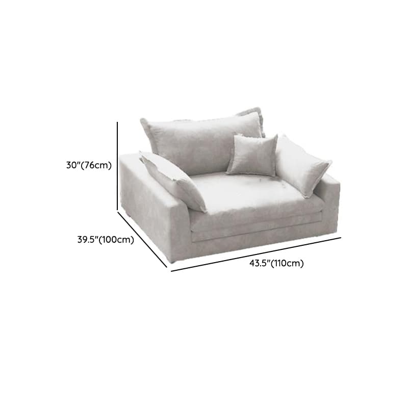 Chalk Flannel Upholstered Sofa Couch with Arm in a Modern Style - image 15