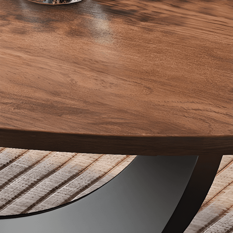Trendy Cocoa Wooden Oval Single Accent Table with Metal Base - image 6
