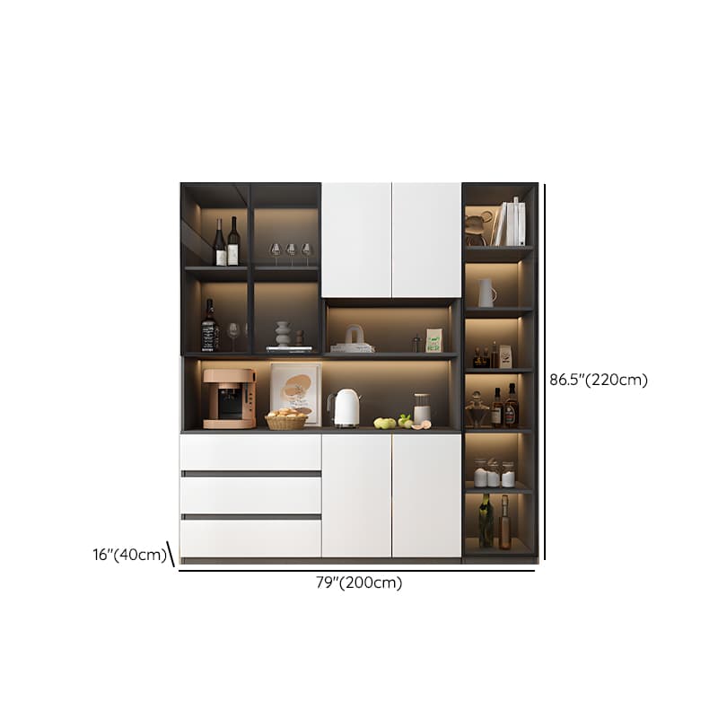 Two Toned Unclosed & Self-supporting Wide Sideboard with 2 Shelves & Benchtop - image 30