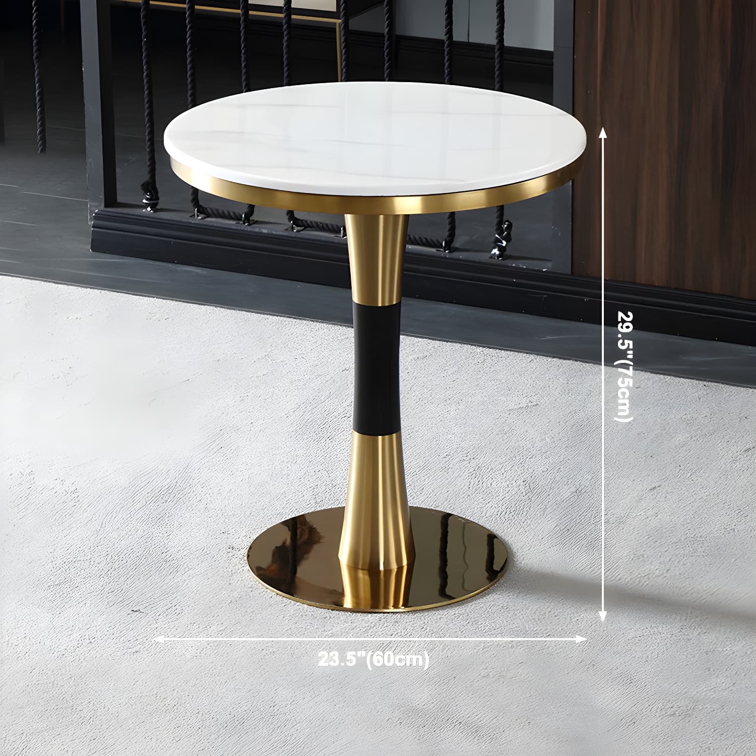 Metal Traditional Luxury Round Table Marble Top Indoor Table with Pedestal - image 26