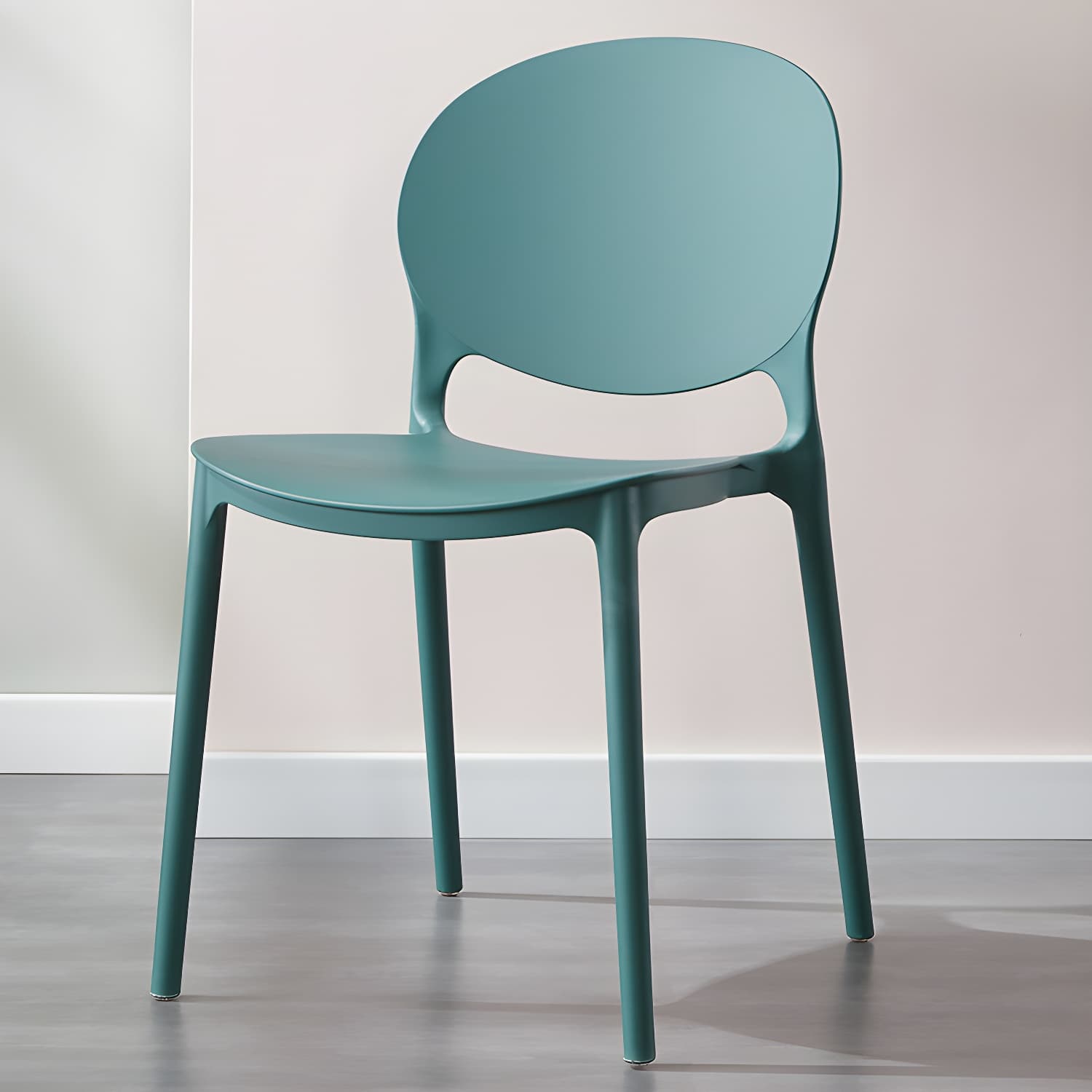 Scandinavian Plastic Dining Side Chair Open Back Matte Finish Dining Chair - image 3