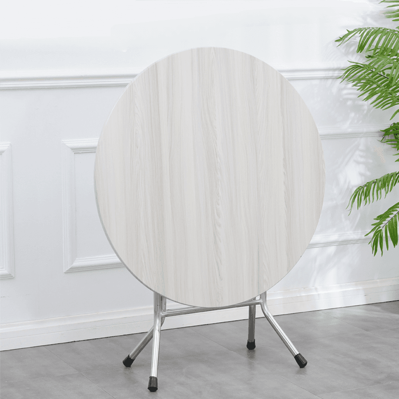 Art Deco Sepia/Natural Color/Cream Rounded Dining Table with Timber Top, Portable and Collapsible for 2 People - image 4