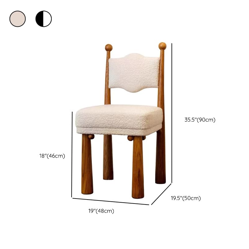 Simplistic Lumber Side Chair with Airy Back & Cushion in White/Black and White - image 8