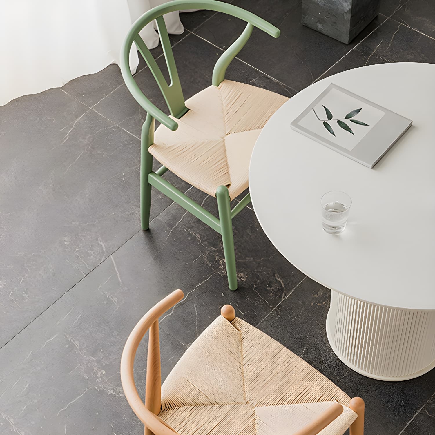 Scandinavian Wood Side Chair with Wishbone Back and Upholstered Seat for Kitchen & Dining - image 25