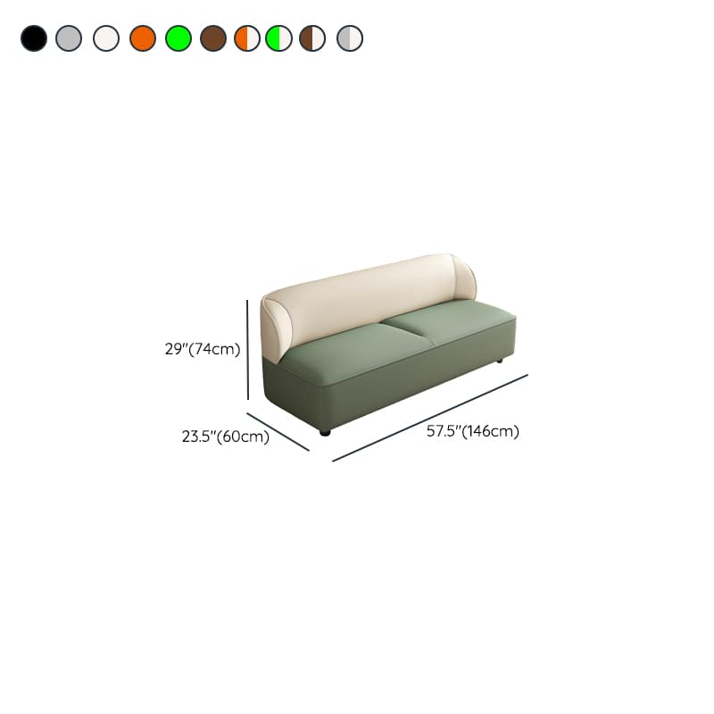 Contemporary Modern Solid Color Scratch-durable Loveseat in PU Leather, 2-Seater with 1 Pillow - image 14